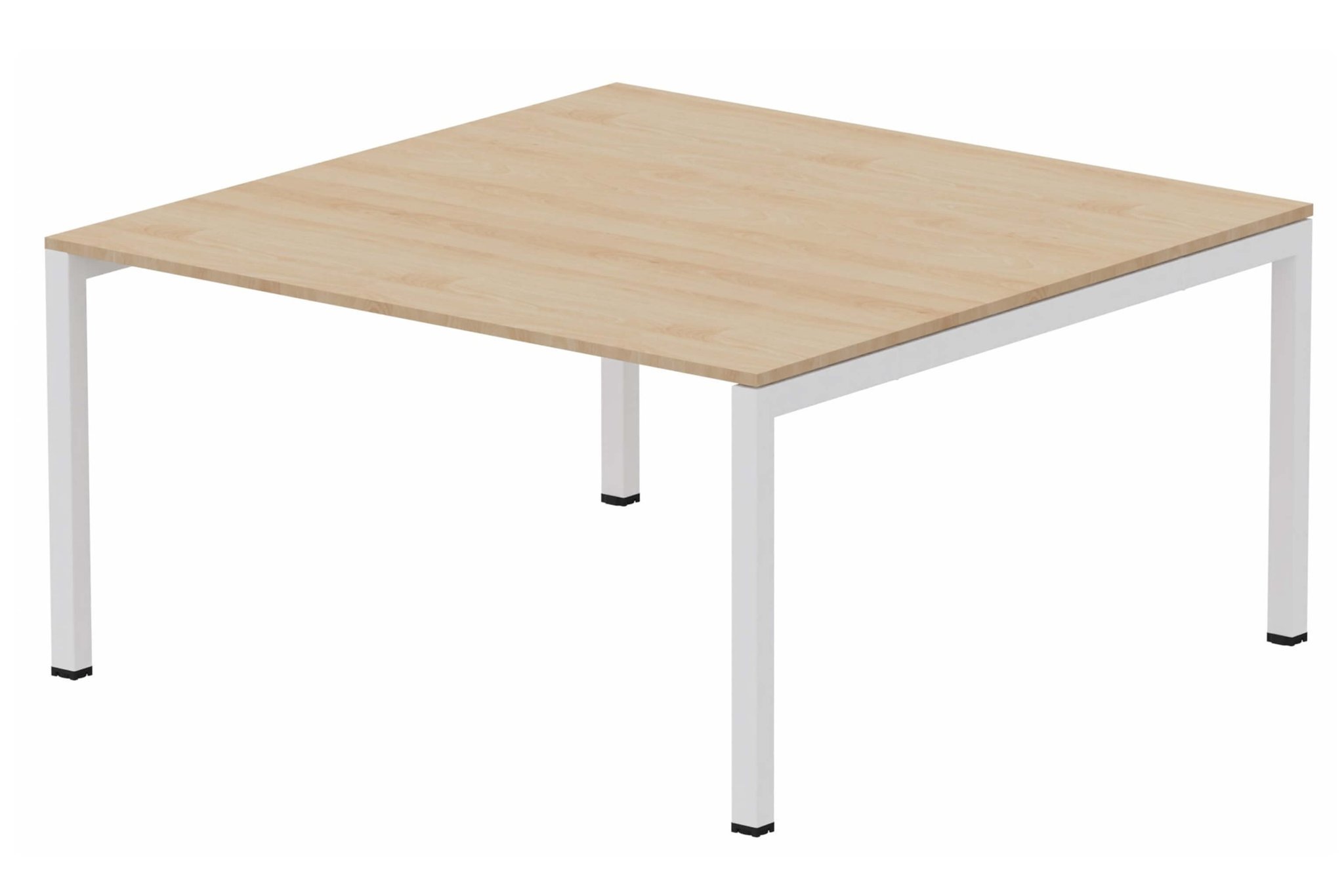 K3 plan carré 145x145cm, plateau hêtre, structure blanc