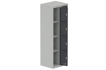 VESTIAIRES MULTICASES - 2 Colonnes - Vestiaire multicases, 2 colonnes L.60cm/8 cases, coffre gris clair/portes anthracite