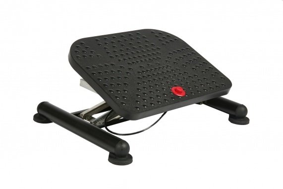 ERGONOMIE - Repose pieds / Repose-poignets - Repose-pieds ergonomique, réglable au pied en ht et inclinaison, antidérapant, L.42xP.32xH.13cm, noir