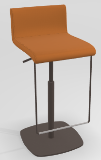 CHAISES ET TABOURETS - Réglables en hauteur - COCKTAIL Tabouret -Finitions : MOSAIC ORANGE (M320) / PIETEMENT EPOXY : structure coloris BRONZE MAT (EP89)