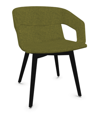 FAUTEUILS/POUFS - 4 pieds bois - MELODY fauteuil 4 pieds bois frêne teinté noir