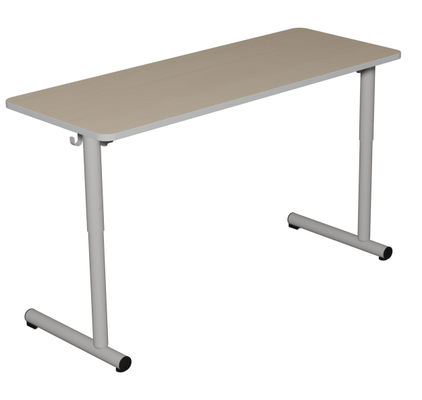 SCOLAIRE - Apprendre - Table TAGE HR plat. ép.21 mm strat. chant ABS arrondis pièt. époxy - 130x50 cm - T3 à T6