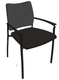Fauteuil 4 pieds OMNIA, assise tissu BONDAI coloris noir, dos résille coloris noir, structure coloris noir