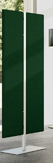 PANNEAUX ACOUSTIQUES - Sur pied  - TREND Totem H.140cm base coloris blanc et tissu vert foncé