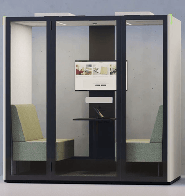 [Pas de famille] - [Pas de sous famille] - Cabine acoustique SPIX 2/4 personnes  « Vendu avec Banquette », Hauteur: 2265 mm  Largeur: 2200 mm Profondeur: 1250 mm