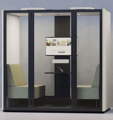 [Pas de famille] - [Pas de sous famille] - Cabine acoustique SPIX 2/4 personnes  « Vendu avec Banquette », Hauteur: 2265 mm  Largeur: 2200 mm Profondeur: 1250 mm