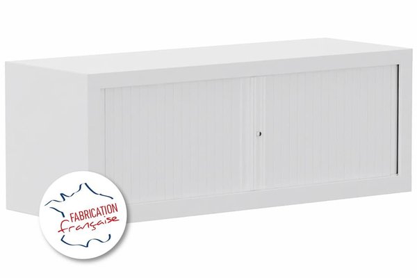[Pas de famille] - [Pas de sous famille] - Armoire rehausse H44xL120cm coffre blanc/rideaux blanc