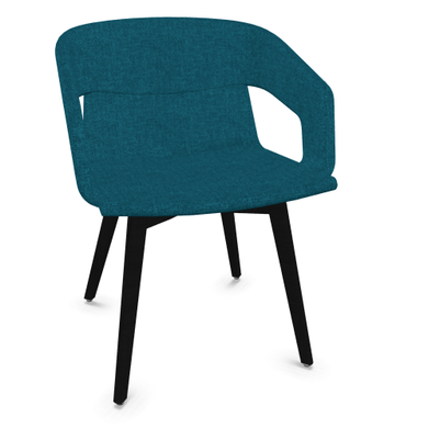 FAUTEUILS/POUFS - 4 pieds bois - MELODY fauteuil 4 pieds bois frêne teinté noir