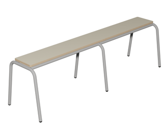 SCOLAIRE - Apprendre - Banc MOLY MDF méla. ép.19 mm chant vernis pièt. époxy - L120 cm - T6 - Ivoire