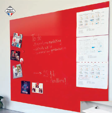 [Pas de famille] - [Pas de sous famille] - Tableau en verre feuilleté laqué brillant H.120xL.150cm, système de fix. invisible, rouge - PRIX HORS INSTALLATION
