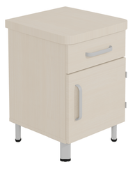 SCOLAIRE - Se Reposer - Chevet DANAÉ SIGNATURE 1 tiroir 1 porte méla. pièt. époxy - L44xP46xH62 cm - Gris alu RAL 9006