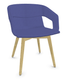 MELODY fauteuil 4 pieds bois. face intérieure tissu SYNERGY coloris bleu royal face extérieure tissu SYNERGY coloris bleu royal piétement frêne brun