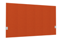 SECRET Panneau-écran acoustique H74cm pour poste solo L.120cm. 2 faces tissu STEP coloris orange. pinces de fixation réglables en hauteur coloris aluminium