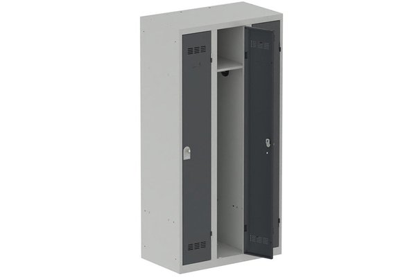 VESTIAIRES MONOBLOC CONFORT - Industrie propre - Vestiaire industrie propre 3 portes (fermeture cadenas) H180xL90xP50cm coffre gris clair/ porte(s) anthracite
