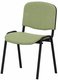 Joker + - Chaise piétement 4 pieds laqué noir (Noir).Assise et dossier tissu Lucia Vert tendre YBR (YBR)