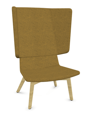 FAUTEUILS/POUFS - Haut dossier - MICKEY haut dossier Pieds frêne naturel tissu STEP MELANGE coloris jaune