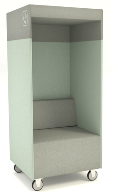 ALCOVE ACOUSTIQUE - Phones Boxes - Phonebox acoustique permet de passer les appels sans gêner les autres, coloris menthe et gris clair 