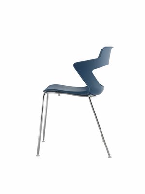 VISITEURS ET FONCTIONNELS - 4 Pieds - SWEETY Chaise 4 pieds tube. coque polypropylène coloris bleu. piétement chrome