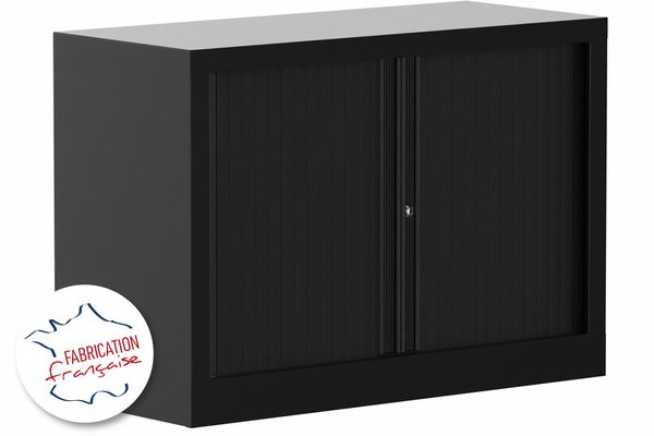 ARMOIRES A RIDEAUX - Largeur 100 cm - Armoire à rideaux H 70XL100XP43 1 Tablette , coffre noir/rideaux noir