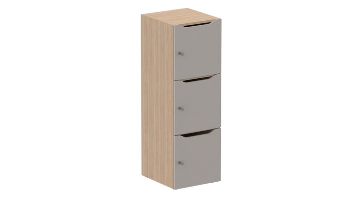 CASIERS - 3 cases - Meuble à cases H.137xL.45xP.50cm - 3 cases H43cm. portes avec découpe en partie haute. serrure à clé