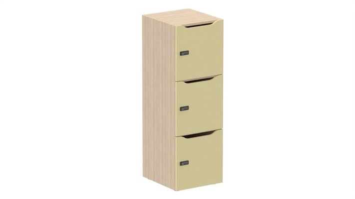 CASIERS - 3 cases - Meuble à cases H.137xL.45xP.50cm - 3 cases H43cm. portes avec découpe en partie haute. serrure à code