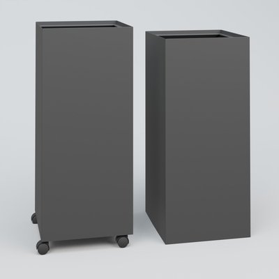 ACCESSOIRES - ACCESSOIRES  - Poubelle pour le tri sélectif fabriquée en tôle de 8/10ème HT 75 cm Larg. 30 cm Prof. 60 cm avec roulettes . Coffre Anthracite