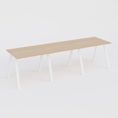 [Pas de famille] - [Pas de sous famille] - Table Keops Métal 420x120 cm de profondeur et hauteur 109 cm . Plateau épaisseur 25mm.