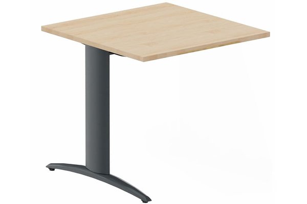 TABLES DE FORMATION - Composables piétement "i" - Module composable pied i, L.80xP.80cm, suivant, plateau hêtre, structure anthracite, plateau hêtre, structure anthracite