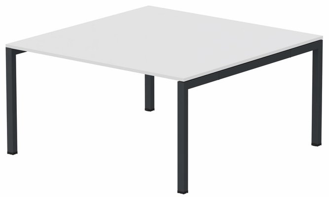 TABLES DE REUNION - Carrée - K3 plan carré 165x165cm, plateau blanc, structure anthracite