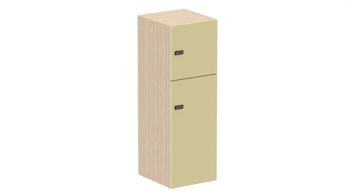 CASIERS - 2 cases - Meuble à cases H.137xL.45xP.50cm - 2 cases : 1 x H86cm (en bas) + 1 x H43cm. portes pleine. serrure à code