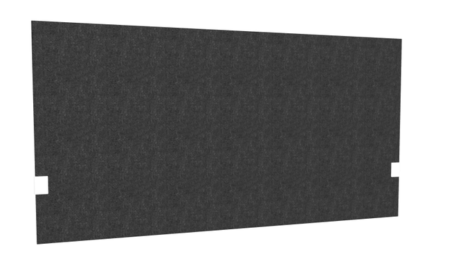 PANNEAUX ECRANS POUR BUREAU DROIT SOLO - Pour bureaux largeur 140 cm - SECRET Panneau-écran acoustique H74cm pour poste solo L.140cm. 2 faces tissu SYNERGY coloris noir. pinces de fixation réglables en hauteur coloris aluminium