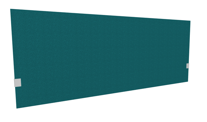 PANNEAUX ECRANS POUR BUREAU DROIT SOLO - Pour bureaux largeur 180 cm - SECRET Panneau-écran acoustique H74cm pour poste solo L.180cm. 2 faces tissu LUCIA coloris turquoise. pinces de fixation réglables en hauteur coloris aluminium