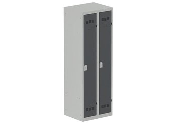 VESTIAIRES MONOBLOC CONFORT - Industrie propre - Vestiaire industrie propre 2 portes (serrure 2 clés) H180xL60xP50cm coffre gris clair/ porte(s) anthracite