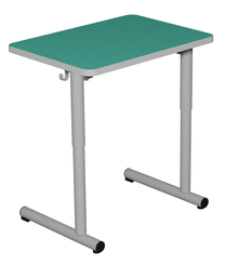 SCOLAIRE - Apprendre - Table TAGE HR plat. ép.26 mm SOFTOP chant ABS arrondis pièt. époxy - 70x50 cm - T3 à T6