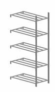 RAYONNAGES POLYVALENTS - Charges légères - ALPHA élément suivant 5 tablettes H.200xL.150xP.50cm, coloris anthracite