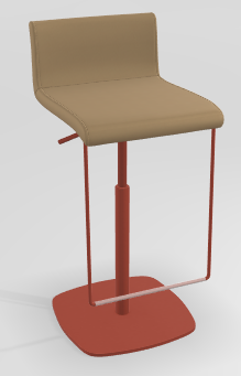 CHAISES ET TABOURETS - Réglables en hauteur - COCKTAIL Tabouret -Finitions : MOSAIC GOLD (M314) / PIETEMENT EPOXY : structure coloris ROUGE MAT (EP39)