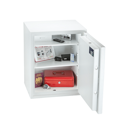 COFFRES-FORTS - Coffres de sécurité - Coffre-fort haute sécurité L.35xP.45xH.55cm, serrure électronique, 2 tablettes, coloris blanc