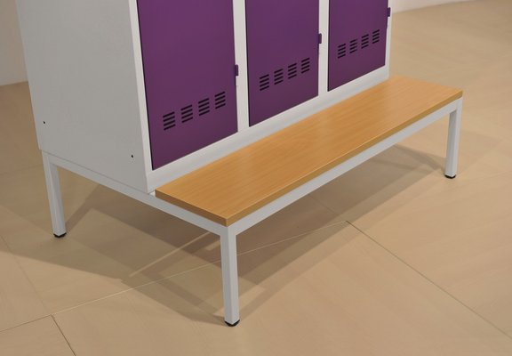 VESTIAIRES MONOBLOC CONFORT - Equipement optionnels - Socle banc pour vestiaire L80cm /gris clair - sur délai