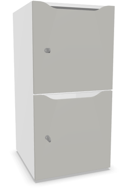 CASIERS - 2 cases - Meuble à cases H.92xL.45xP.50cm - 2 cases H43cm. portes avec découpe en partie haute. serrure à clé