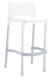 GALICE-Chaise haute en polypropylène recyclable. Pieds en aluminium anodisé 25x25mm. Usage intérieur et extérieur. Empilable par 4. Coloris blanc