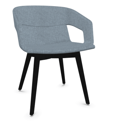 FAUTEUILS/POUFS - 4 pieds bois - MELODY fauteuil 4 pieds bois frêne teinté noir