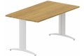 Module départ L120xP80cm pour table composable pied "i", Plateau : Noyer / Piétements : Blanc (BL)