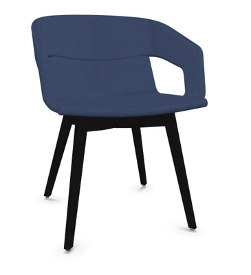 FAUTEUILS/POUFS - 4 pieds bois - MELODY fauteuil 4 pieds bois frêne teinté noir