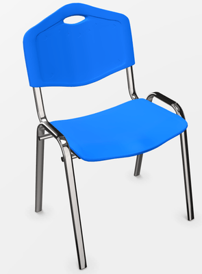 ACCESSOIRES - ACCESSOIRES  - JOKER POLYPRO chaise 4 pieds, polypropylène coloris bleu, structure 4 pieds acier chromé