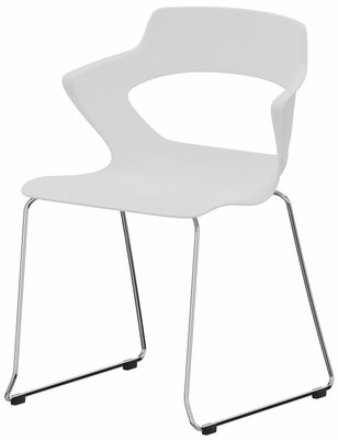 FAUTEUILS/POUFS - Piétement Luge - SWEETY Chaise pied luge H46cm. coque polypropylène coloris blanc. piétement chrome