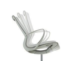 OPERATIVE - Dossier résille - Fauteuil BILLY. mécanisme autorégulé. cadre gris clair. résille grise. piétement nylon gris
