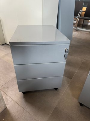DESTOCKAGE - Rangements - Caisson à roulettes mobile métallique 3 tiroirs couleur aluminium