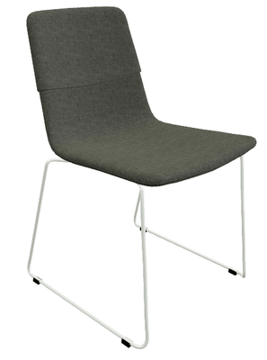 CHAISES ET TABOURETS - Pour tables standards, ht 75 cm, piétement 4 pieds - Melody - Chaise pietement Luge Blanc (BL). Tissu Int Synergy Gris SY16 (S16) - Tissu Ext Synergy Gris SY16 (S16)