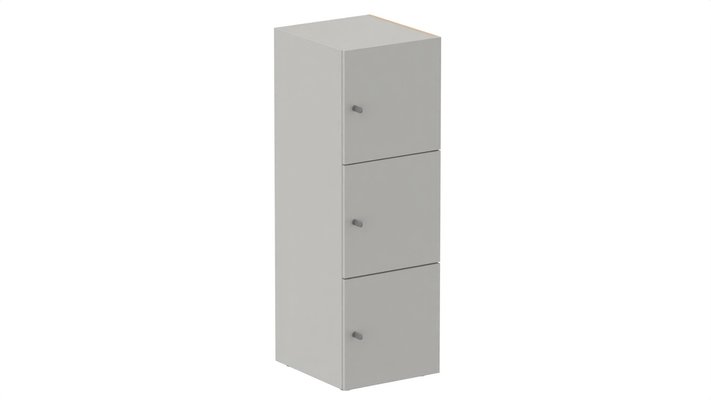 CASIERS - 3 cases - Meuble à cases H.137xL.45xP.50cm - 3 cases H43cm. portes pleine. serrure à clé