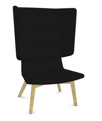 FAUTEUILS/POUFS - Haut dossier - MICKEY haut dossier Pieds frêne naturel tissu Step noir